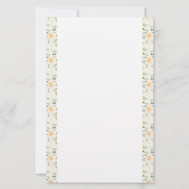 Stationery Paper Yellow Roses Briefpapier (Vorderseite)