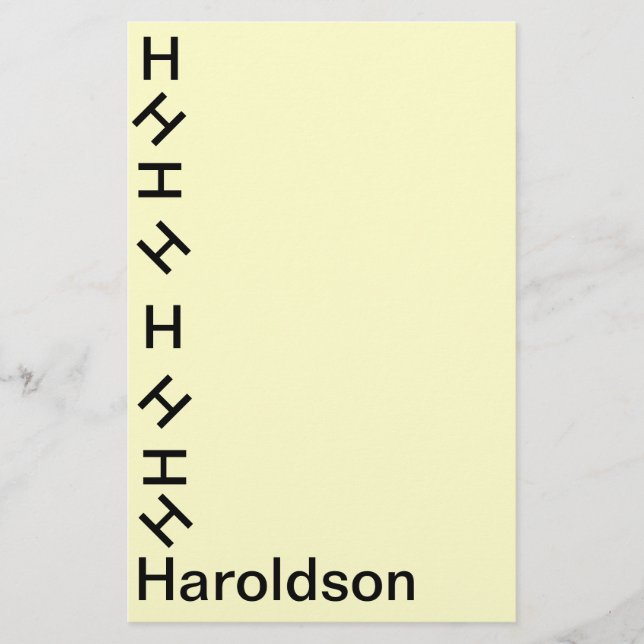 Stationery - Tumbling Monogram (Nachname) Briefpapier (Vorderseite)