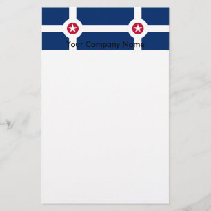 Stationery with Flag of Indianapolis City, USA Briefpapier