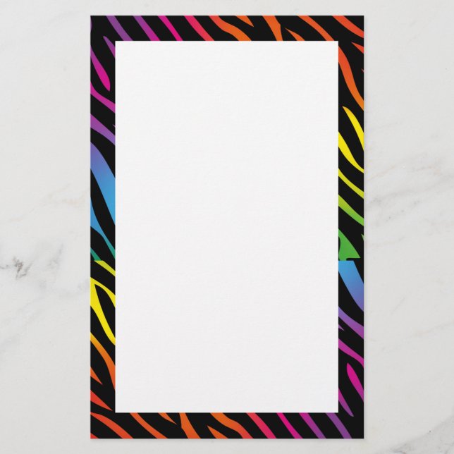 Stationierung "Rainbow zebra" Briefpapier (Vorderseite)