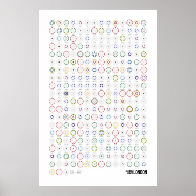 Stations & Lines: London (Light) Poster (Vorne)