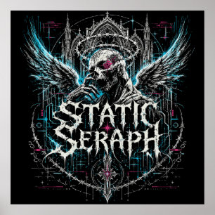 Statische Seraph-Gotik-Cyberpunk-Grafik Poster