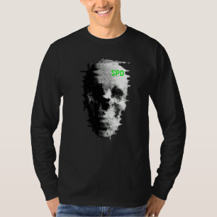 Statisches Glitch-Geister-Schädel-TV T-Shirt