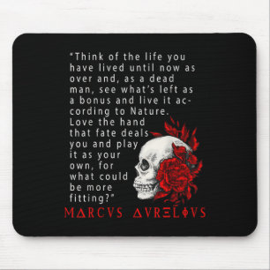 Statisches Zitat Marcus Aurelius und Schädel-Stoik Mousepad
