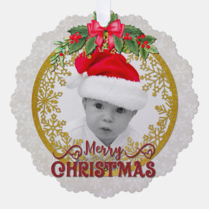Statistiken zur Geburt eines neuen Babys Weihnacht Ornament Karte