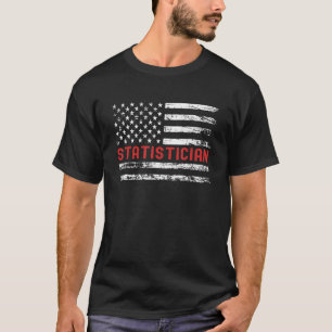 Statistiker USA Flag Professional Retro Job Title T-Shirt