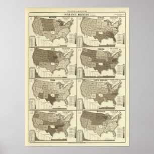 Statistische Vereinigte Staaten lithographierte Poster
