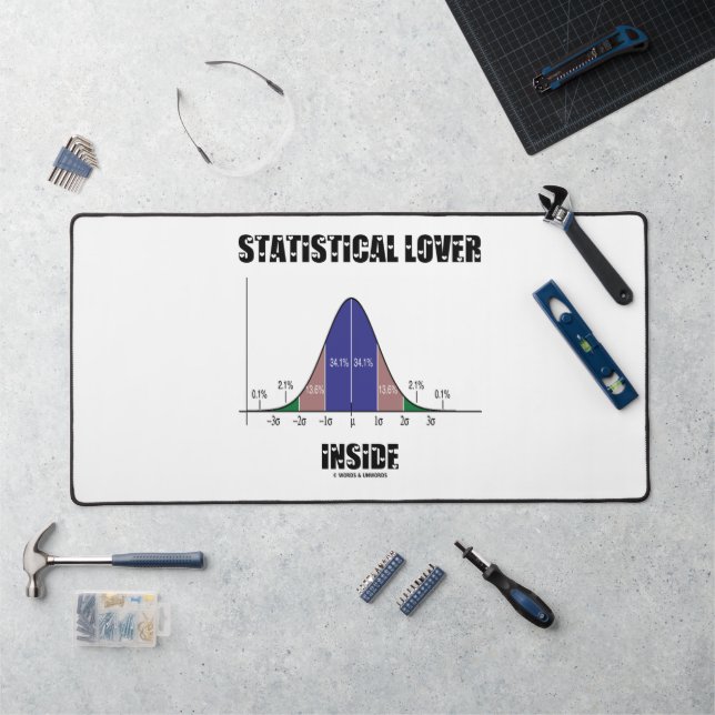 Statistischer Lover Inside Bell Curve Geek Spaß Schreibtischunterlage (Arbeitsplatz)