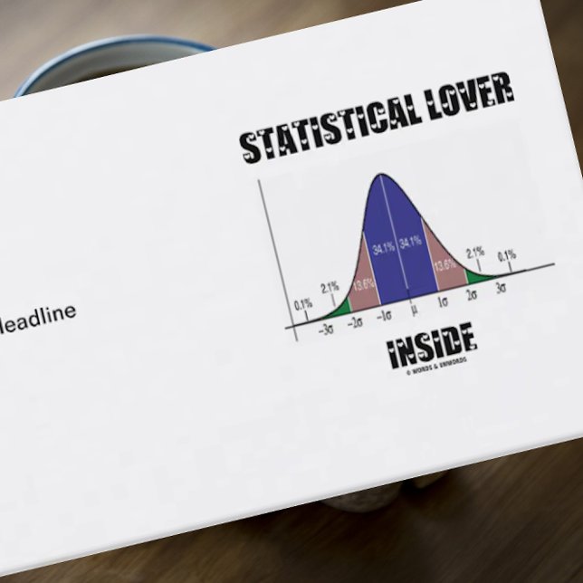 Statistischer Lover Inside (Glockenkurve) Visitenkarte (Business card featuring bell curve distribution for any one who loves statistics)