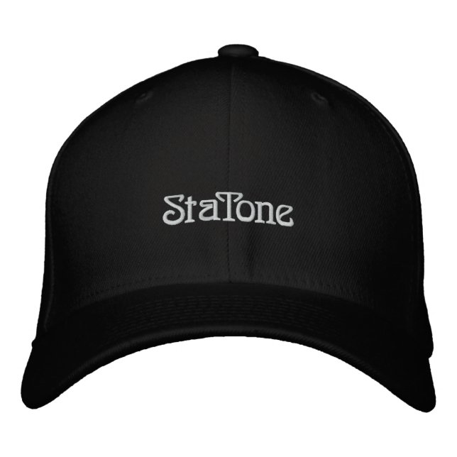 StaTone Black Cap Bestickte Baseballkappe (Vorderseite)