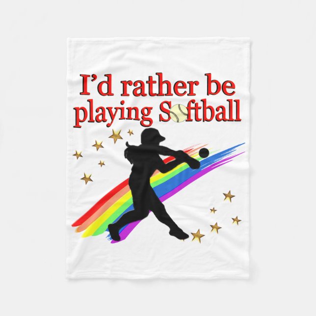 STATT SOFTBALL SPIELEN FLEECEDECKE (Vorderseite)
