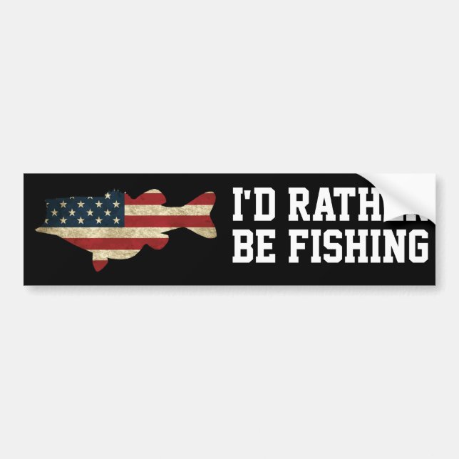 Stattdessen fischen wir die amerikanische Flagge Autoaufkleber (Vorne)