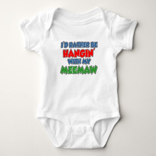 Stattdessen sollten wir uns mit Meemaw beschäftige Baby Strampler (Vorderseite)