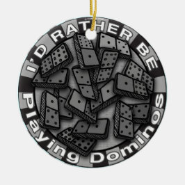 Stattdessen spielen Dominoes-Ornament Keramikornament