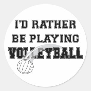 Stattdessen spielen Sie Volleyball Runder Aufkleber