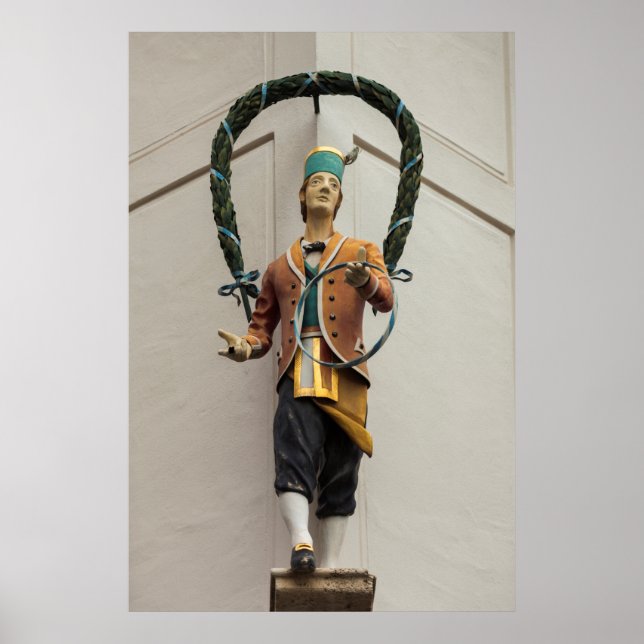 Statue Adorns A Building, Bavaria Poster (Vorne)