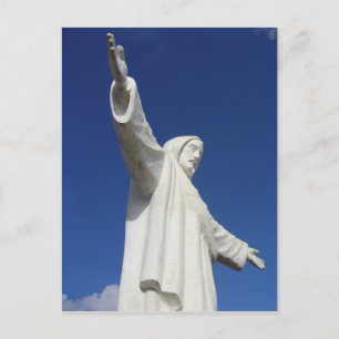 Statue cusco jesus postkarte