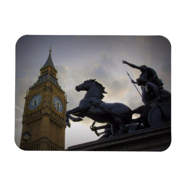 Statue de Boadicea - Big Ben - Londres - Magnet (Horizontal)