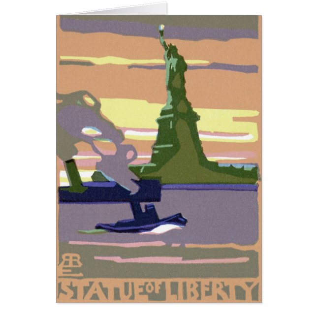 Statue de la Liberté à New York, Vintage voyage (Devant)