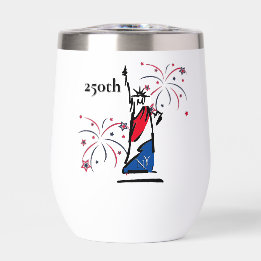 Statue de la Liberté avec feux d'artifice 250e Ind
