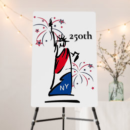 Statue de la Liberté avec feux d'artifice 250e Ind