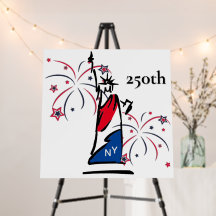 Statue de la Liberté avec feux d'artifice 250e Ind