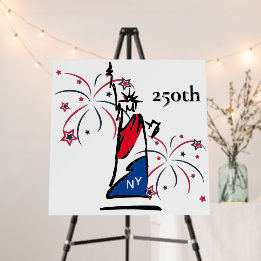 Statue de la Liberté avec feux d'artifice 250e Ind