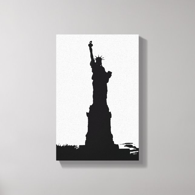 Statue de la Liberté Silhouette Toile enveloppée (Recto)