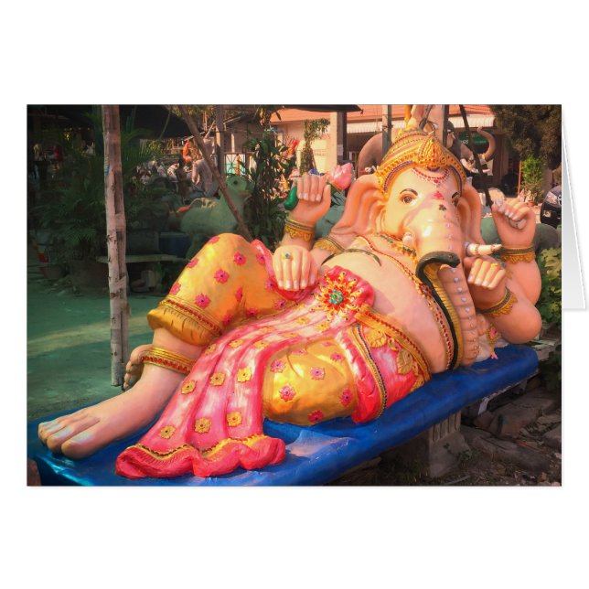 Statue de Reclining Ganesha à Chiang Mai, Thaïland (Devant horizontal)