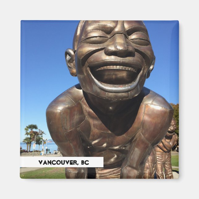 Statue de rire Vancouver BC Aimant de voyage (Devant)