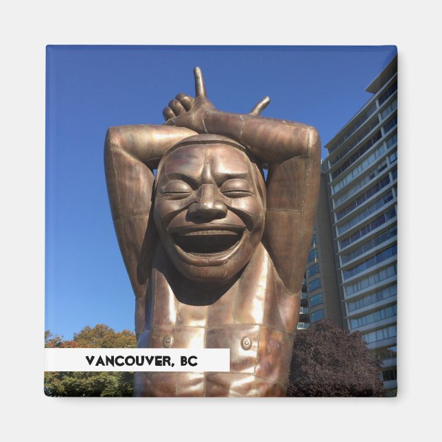 Statue de rire Vancouver BC Aimant de voyage (Devant)