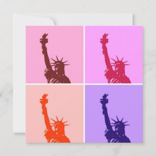 Statue de style pop art sur la liberté Invitation