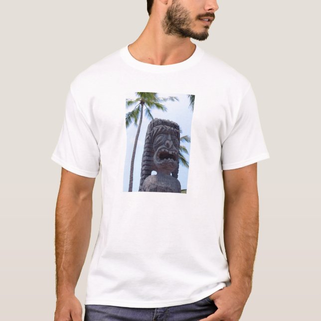 Statue de Tiki dans Kona, Hawaï - T-shirt (Devant)