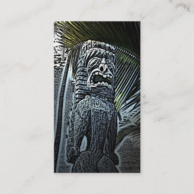 Statue de tiki hawaïen personnalisable cartes de v (Devant)