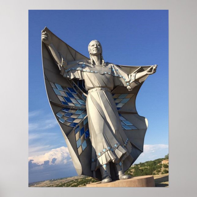 Statue der amerikanischen Ureinwohner Poster (Vorne)