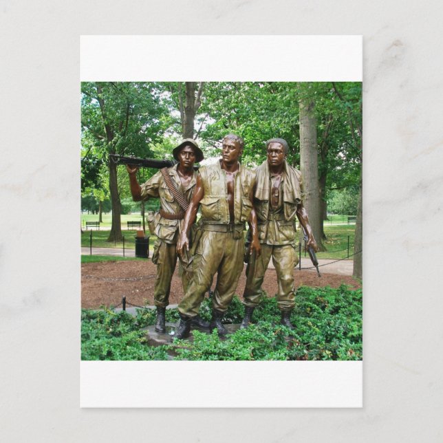Statue der drei Truppen | Vietnam Soldiers Postkarte (Vorderseite)