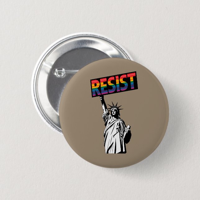 Statue der Freiheit Feministengeschenk Button (Vorne & Hinten)