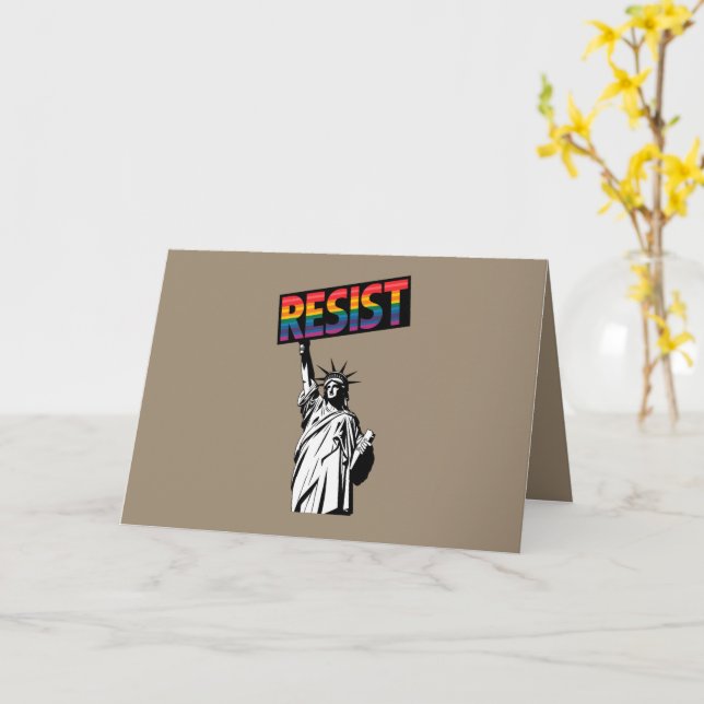 Statue der Freiheit Feministengeschenk Karte (Gelbe Blume)