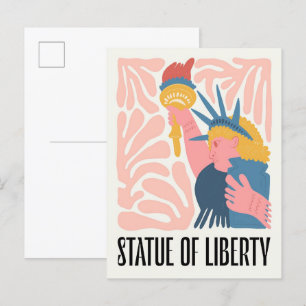 Statue der Freiheit New York abstrakt Reise floral Postkarte