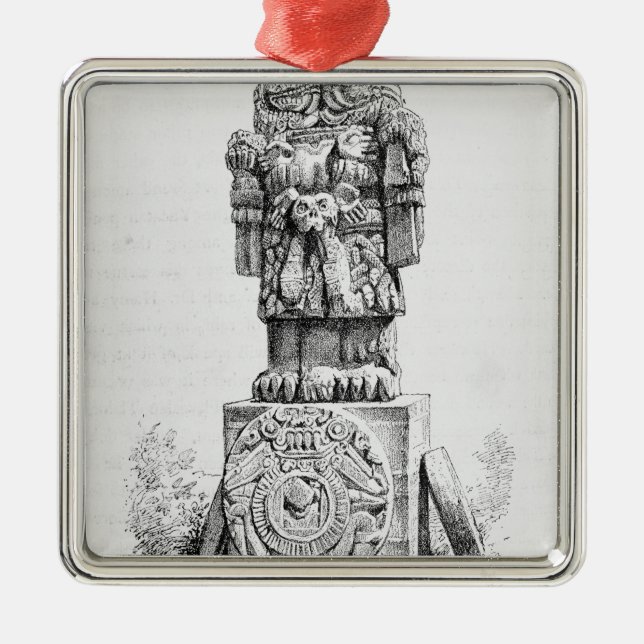 Statue der Göttin Coatlicue Ornament Aus Metall (Vorne)
