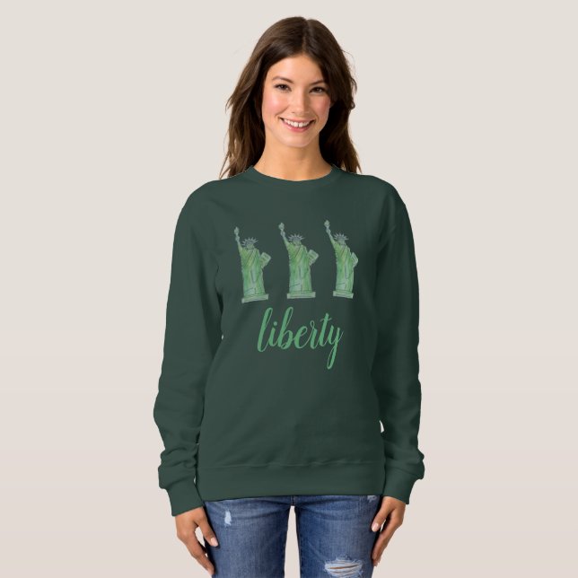 Statue der Liberty Green Lady Liberty New York Cit Sweatshirt (Vorne ganz)