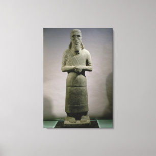 Statue des Gottes Haddad-Yishi (Basalt) Leinwanddruck