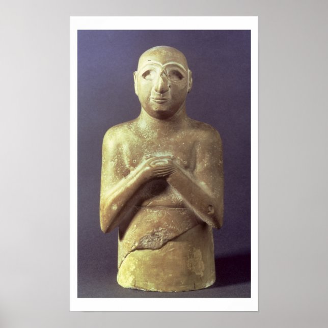 Statue des Gottes Utu, Mesopotamian, c.2400 v. Chr Poster (Vorne)