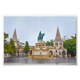 Statue des Heiligen Stephan, Budapest, Ungarn Fotodruck