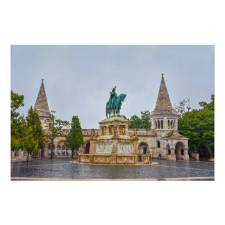 Statue des Heiligen Stephan, Budapest, Ungarn Poster