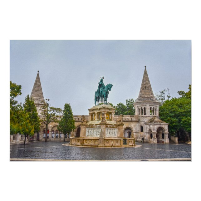 Statue des Heiligen Stephan, Budapest, Ungarn Poster (Vorderseite)
