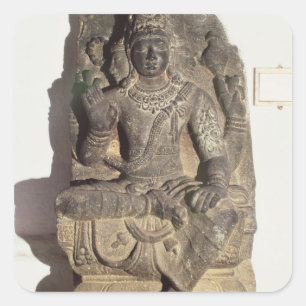 Statue des hindischen Gottes Brahma Quadratischer Aufkleber