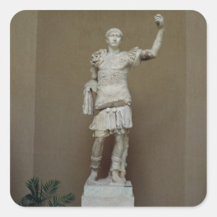 Statue des Kaisers Trajan (ANZEIGE 53-117) Quadratischer Aufkleber