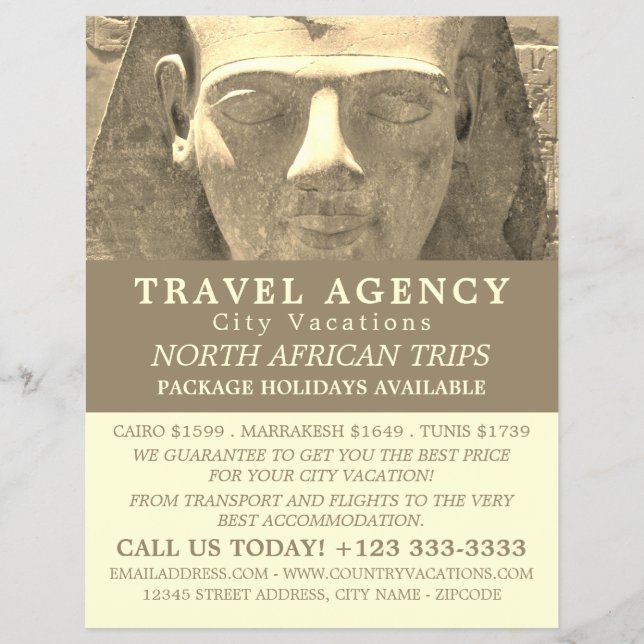 Statue des Königs Ramses II, Reiseagentur Advert Flyer (Vorne)