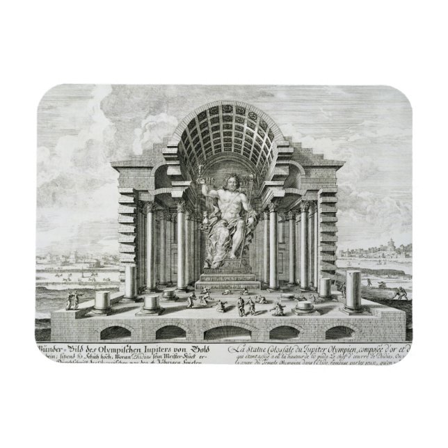 Statue des Olympischen Zeus, gemacht von Phidias i Magnet (Horizontal)